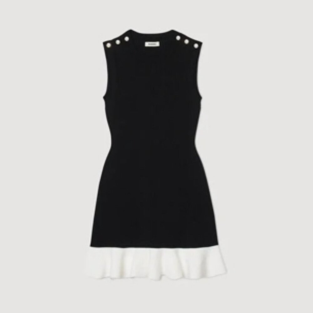Sleeveless Sandro Black and White Dress